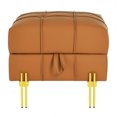 thumbnail image 5 of Smilegend 22" Faux Leather Storage Ottoman, Scratch-Resistant Entryway Bench with Storage, Pet-Friendly Footrest with Gold Metal Legs, Orange, 5 of 8