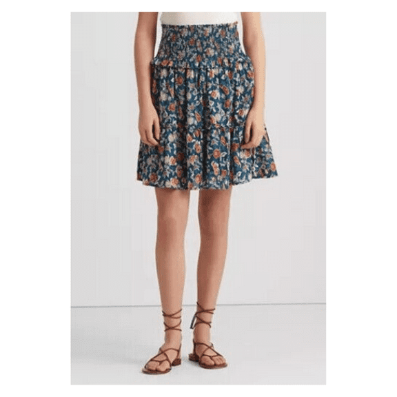 Lauren Ralph Lauren Floral Cotton Voile Skirt, Multicolor, 12