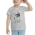 thumbnail image 3 of French Bulldog with Sunglasses Boys Short Sleeve Cute Toddler T Shirts for Boys Girls (Gray, Youth XL), 3 of 5