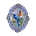 thumbnail image 1 of Marco de fotos vintage ovalado, soporte para exhibición de tarjetas, marco de fotos retro de escritorio con Azul, 1 of 9