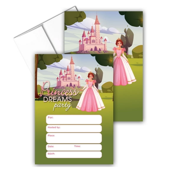 Stonehouse Colleciton | Kids Birthday Party Invitation Set | Princess Theme invi