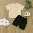thumbnail image 7 of Youmylove Toddler Boys Girls Short Sleeve Letter Printed T-Shirt Tee Pullover Tops Shorts Outfits Baby Playwear, 7 of 7