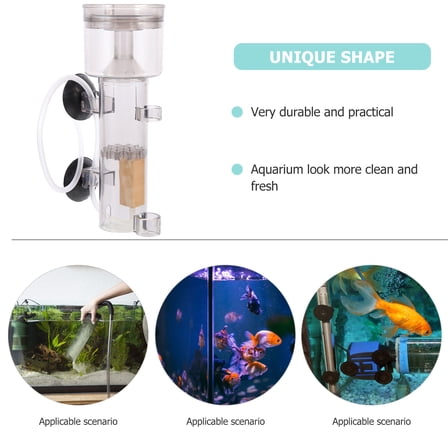 MEIBUTYUP Grey Acrylic Aquarium Protein Skimmer for Marine and Fish Tank Filtration, Efficient Water Cleaning System