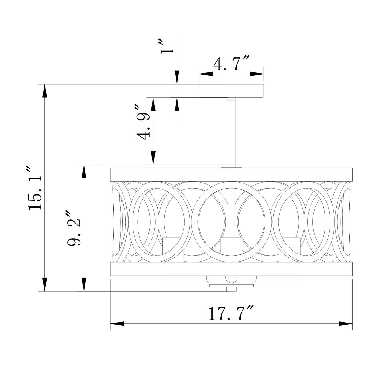 Shacer 3-light Hood Design Ceiling Lamp