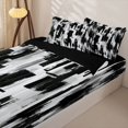 thumbnail image 3 of Homewish Grunge Black Gray Zipper Twin Comforter Sets with Fitted Sheet and 2 Pillowcases,Vintage Contemporary Art Zipper Bedding Set,Black Reversible,4pcs, 3 of 8