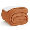 thumbnail image 1 of Manta Bedsure Sherpa de forro polar para sofá, 130 x 150 cm, color naranja, 1 of 7