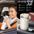 thumbnail image 5 of Floral 30oz Handheld Travel Tumbler with Handle – Double Wall Stainless Steel Insulated Cup, Flip Straw Lid, Leak-Proof & BPA-Free, Durable Hot & Cold Drink Mug,Thanksgiving, Xmas, Spring ,Flower, 5 of 6