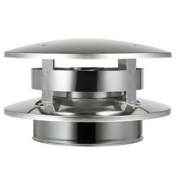 Flat Top Rain Cap for 6" Diameter 304 Stainless Steel All Fuel Class-A Double Wall Insulated Chimney Pipe