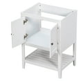 thumbnail image 2 of EUROCO 24" Bathroom Vanity Base Only, Soild Wood Bathroom Storage Cabinet with Doors and Open Shelf, White, 2 of 8