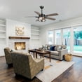 thumbnail image 3 of Parrot Uncle 52" Rustic Black Wood 5-Blade Indoor Ceiling Fan with Remote, 3 of 5