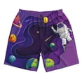 thumbnail image 2 of Honeii's Astronaut Print Men's Casual Shorts with Drawstring，Swim Trunks Quick Dry Beach Shorts, 2 of 5