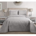 thumbnail image 1 of Mk Collection 3pc KingCalifornia King Solid Embossed Bedspread Bed Cover Over Size Silver 118 x 106 New, 1 of 1