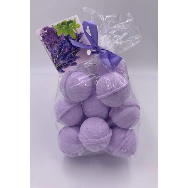 SpaPure Bomba de baño LAVENDER MINT -14 Fizzies de baño con manteca de karité ultra hidratante (12 oz)... Ideal para piel seca (menta lavanda)