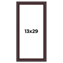 13x29 Frame Brown Round Mahogany Solid Wood Picture Frame | 1.625 Inch Moulding Width | with UV