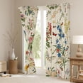 thumbnail image 3 of Homewish Rustic Flower Floral Black Out Curtains,Boho Moth Butterfly Curtains Pack of 2 (42x63 Each),Beige Green Bedroom Curtains For Girls,Luxury Bedroom Decor, 3 of 6