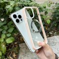 thumbnail image 3 of Compatible with iPhone 13 Pro Max Case,Hard PC Soft Matte Silicone Bumper Clear Magnetic MagSafe Wireless Charging Slim Case,Anti-Scratch Shockproof Back for iPhone 13 Pro Max(Pink), 3 of 13