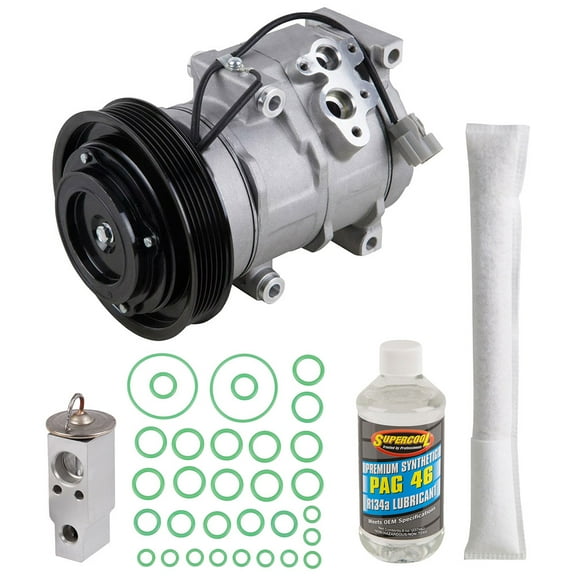 AC Compressor & A/C Kit For Honda Pilot & Acura MDX - Includes Drier Filter, Expansion Valve, PAG Oil & O-Rings - BuyAutoParts