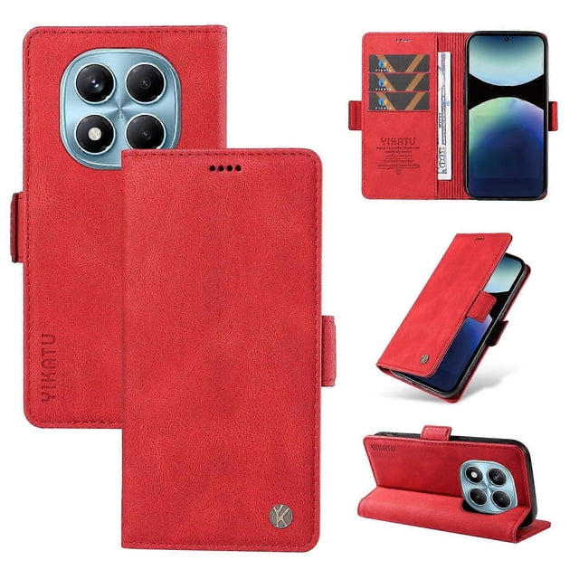 For Xiaomi Redmi Note 14 Pro 4G Leather Case YIKATU YK-005 Skin-touch Feeling Wallet Phone Cover - G