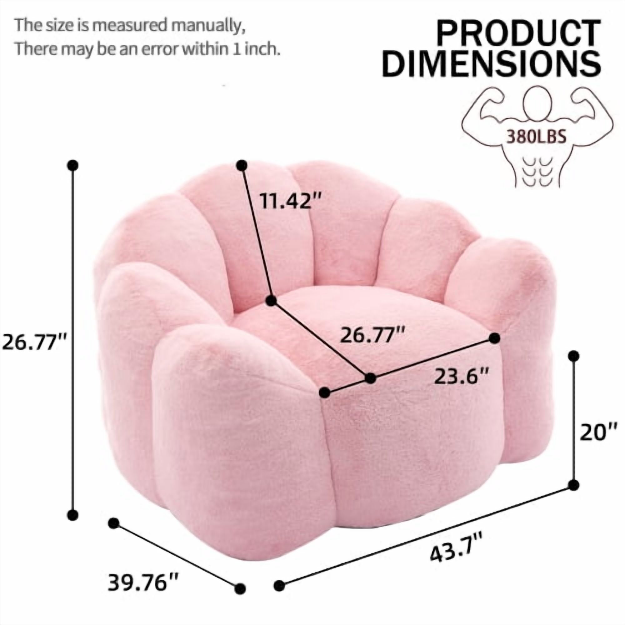 Bean Bag Sofa Lotus type compression – No Assembly, Portable Comfort for Living Room, Bedroom, Pink