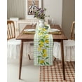 thumbnail image 3 of Table Runner Dresser Scarves 70 Inch Long, Farm Fruit Lemon and Flowers Linen Dining Table Runners Green and White Plaid Grid Tabletop Scarf for Wedding Holiday Party Kitchen, 3 of 7