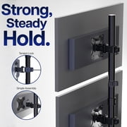 Black Dual LCD Monitor Desk Mount Stand, Stacked Vertical 2 Screens up to 34