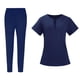 thumbnail image 4 of Uniforme de enfermería para mujer, conjunto de pantalones superiores elásticos, suave para SPA de cosmetología Zulema Pantalones superiores, 4 of 7