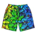 thumbnail image 3 of Uemuo Multicolored Butterflies Pattern Men's Swim Trunks Hawaiian Beach Bathing Suit Swimsuits Beach Quick-Dry Shorts with Pockets-Medium, 3 of 9
