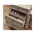 thumbnail image 2 of Wooden Nightstand 2 Drawer Bedside Table with Metal Knob, Gray Finish, 2 of 3