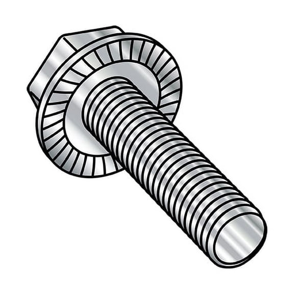 3/8-16X3/4 Serrated Hex Flanged Washer Full Thread Screw 18-8 Stainless Steel (Pack Qty 500) BC-3712MWW188