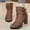 Brown, variant on YOUSNH Heavy Heels Autumn and Winter Large Boots Fashion Short Boots Women High Heels Warm Women Ankle Boots Women Boots Brown 7.50
