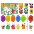 thumbnail image 4 of 12 Pack Prefilled Easter Eggs with Bunny Stress Ball Reliefing Toy 12 Color Easter Countdown Set Stretchy Bubble Bunny Kids Boy Girl Easter Surprise Eggs Party Gift, 4 of 8
