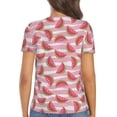 thumbnail image 3 of Fuzoiu Cute Watermelon Print Women's V-Neck T-Shirt,Women's Short Sleeve Top, Comfortable for Work, Leisure, and Sports, 3 of 7