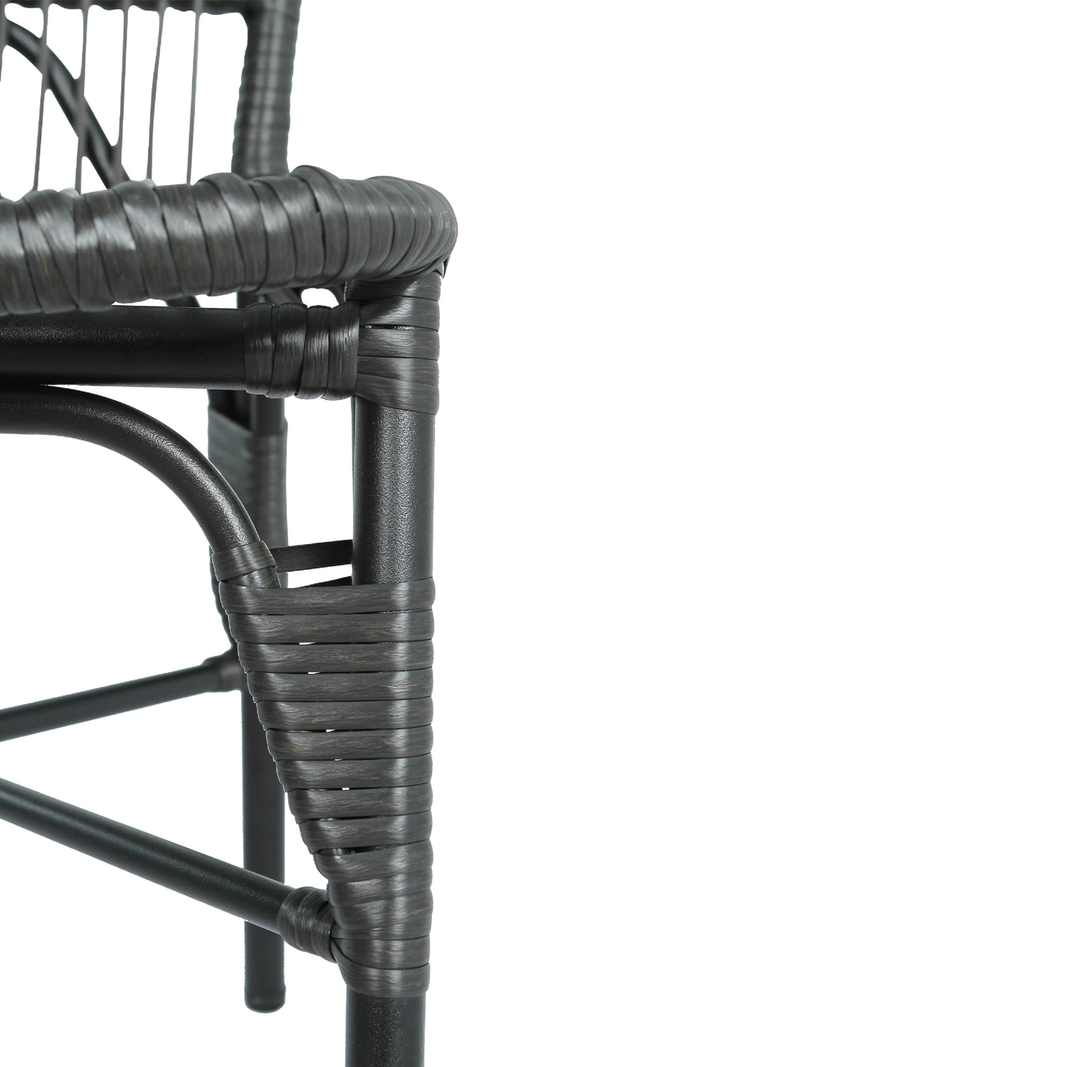 Christopher Knight Home French Outdoor Wicker Dining Chairs Iron Frame, Hand-Woven, Grey, Set of 2