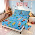 thumbnail image 2 of Erosebridal Cartoon Nutcracker Bed Sheets, Xmas Candy Cane Full Size Sheets, Light Blue, Christmas Reversible, 4 Pieces, 1 Flat Sheet, 1 Fitted Sheet and 2 Pillowcases, 2 of 6