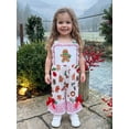 thumbnail image 5 of Loicainy ﻿Toddler Kids Girls Christmas Overalls 12 18 24 Months 2T 3T 4T 5T Santa Claus Embroidery Sleeveless Square Neck Plaid Bell Bottoms Jumpsuit, 5 of 9