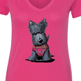 thumbnail image 4 of Inktastic Scottie Dog in Plaid Women's V-Neck T-Shirt, 4 of 5