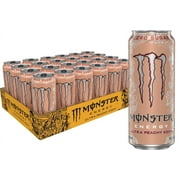 Monster Energy Ultra Peachy Keen, Sugar Free Energy Drink, 16oz (Pack of 24)