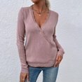 thumbnail image 3 of Gibobby Sueter para mujer invierno punto Cárdigan de suéter de encaje con cuello en V suelto de otoño invierno para mujer(Rosa,G), 3 of 5