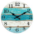 thumbnail image 1 of Reloj de pared azul playa, funciona con pilas, silencioso, sin tictac, para cocina, sala de estar, oficina, 10 pulgadas, 1 of 5