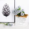 thumbnail image 3 of 12PCS Artificial Silk Flowers Realistic Roses Bouquet Long Stem for Home Wedding Decoration Party (Silver), 3 of 6