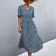 thumbnail image 3 of Summer Wrap V Neck Dress, Short Sleeve Women V Neck Maxi Dress For Parties ANGGREK AH2905, 3 of 6