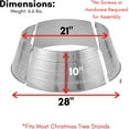 thumbnail image 4 of BIRDROCK HOME 4-Panel Christmas Tree Collar - Metal Holiday Skirt Decor - Water Base Protection from Pets (Silver) Soft Silver, 4 of 7