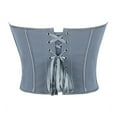 thumbnail image 4 of SRZYMJ Corset Top Bustier Renaissance Lace up Women Overbust Satin Plus Size, 4 of 5