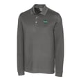 thumbnail image 2 of Men's Cutter & Buck Steel Tulane Green Wave Advantage Tri-Blend Pique Long Sleeve Polo, 2 of 3