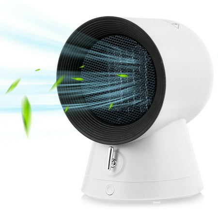 

1500W Mini Electric Desktop Heating Fan Portable PTC Ceramic Space Heater White