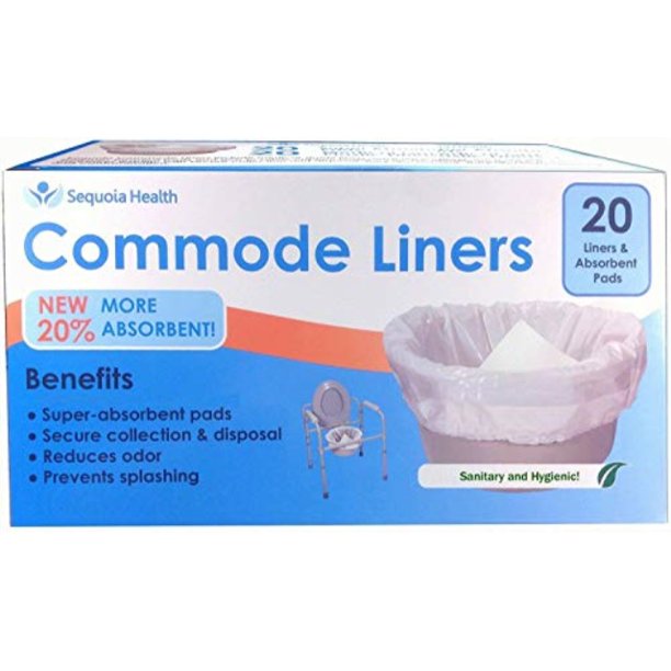 Commode Liners (20 Count) Extra Strength Sanitary Liner Bags with