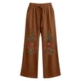 thumbnail image 2 of Women's Wide Leg Linen Pants High Waisted Pants Lightweight Drawstring Pants Breathable Relaxed Fit Pants Loose Fit Summer Pants Comfy Flowy Pants Solid Color Long Trousers Comfy Trousers L, 2 of 5