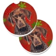 thumbnail image 1 of Carolines Treasures SC9435CARC Pointeur Allemand à Poil Court Flocons de Neige Rouges Vacances Noël Ensemble de 2 Tasses Porte-Coaster de Voiture, 1 of 1