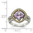 thumbnail image 4 of Auriga 925 Sterling Silver and Gold Pink Quartz Engagement Ring Size 7 for Women, 4 of 6
