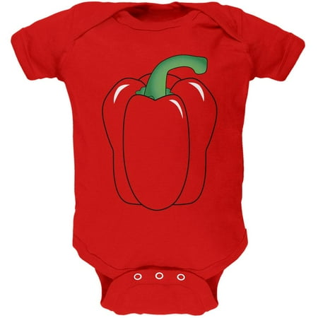 

Halloween Fruit Vegetable Bell Pepper Costume Soft Baby One Piece Red 12-18 M